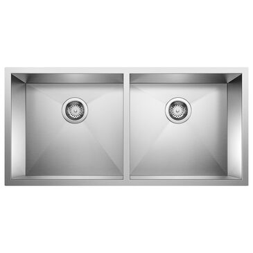 Blanco Precision 37" R0 Equal Double Bowl Kitchen Sink in Satin Polished, , large