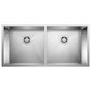 Blanco Precision 37" R0 Equal Double Bowl Kitchen Sink in Satin Polished, , large