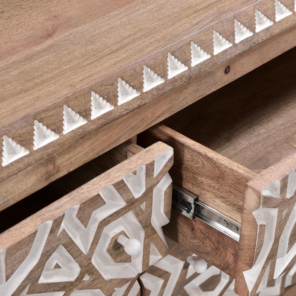 Home Trends &amp; Design Tangiers 6-Drawer Dresser in Natural Oak and White, , large