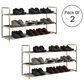 Timberlake 3-Tier Shoe Rack in Gray and White (Set of 2), , large