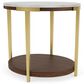 Riverside Furniture Emery Oval End Table in Smoked Cherry and Bronze, , large