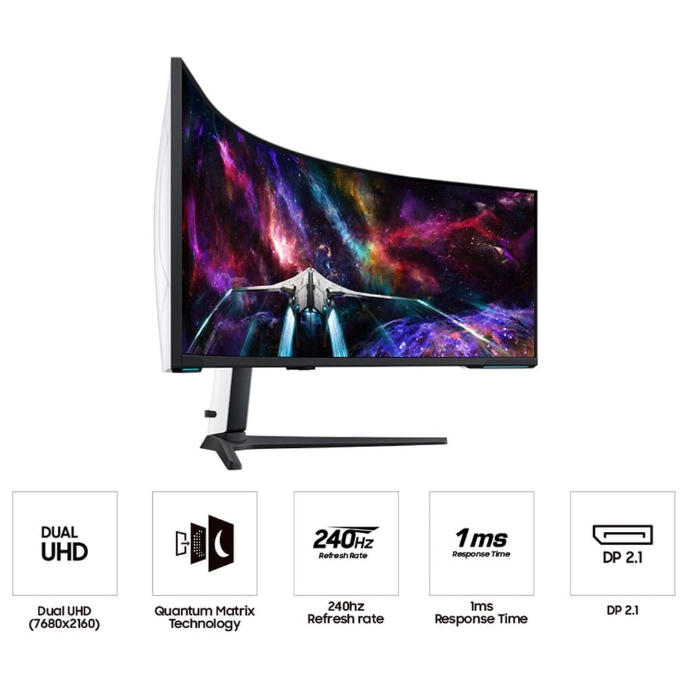 Samsung Odyssey 57" Neo G9 Dual 4K Curved Ultrawide Gaming Monitor in Black, , large