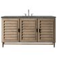 James Martin Vanities Portland 60" Single Bathroom Vanity in Whitewashed Walnut with 3 cm Parisien Bleu Quartz Top and Rectangular Sink, , large