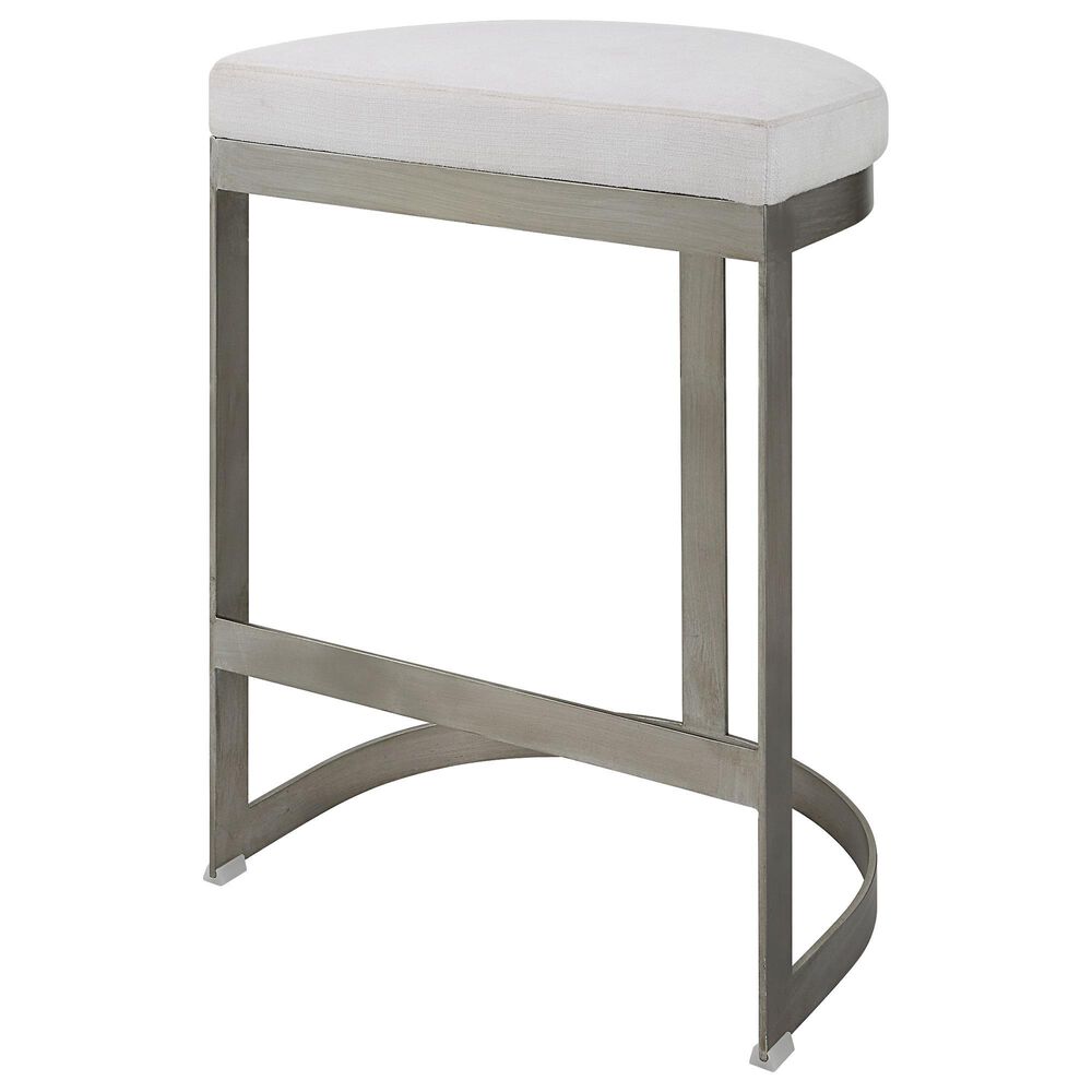 Uttermost Ivanna Counter Stool in Brushed Silver, , large