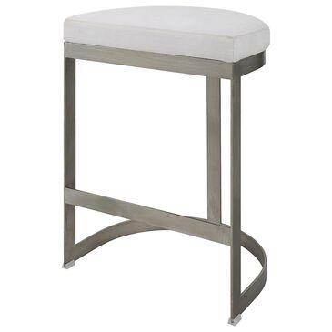 Uttermost Ivanna Counter Stool in Brushed Silver, , large