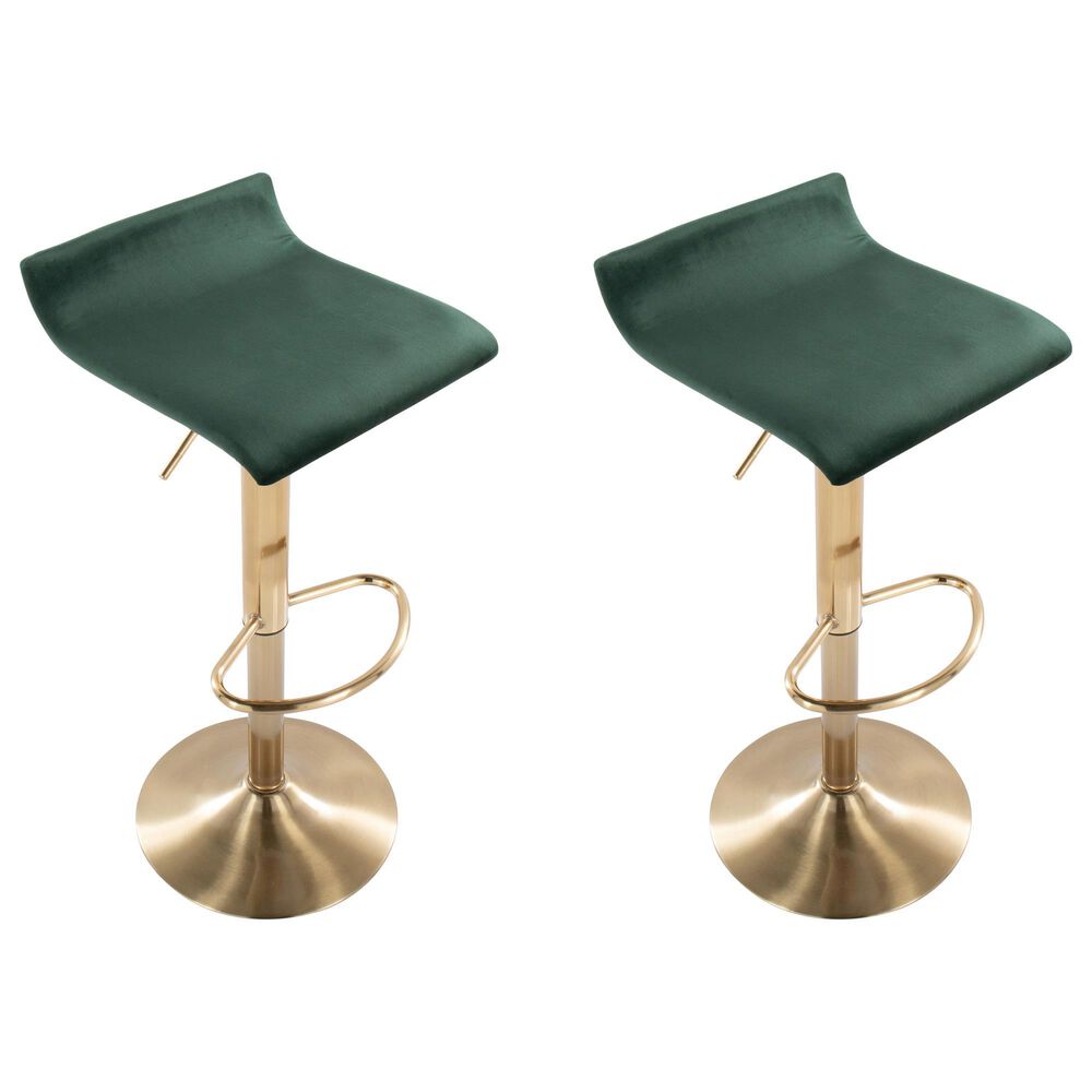 Lumisource Ale Adjustable Swivel Barstool in Green &#40;Set of 2&#41;, , large