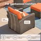 HOMLUX 8-Piece Patio Conversation Set with Fire Pit Table in Orange Red, , large