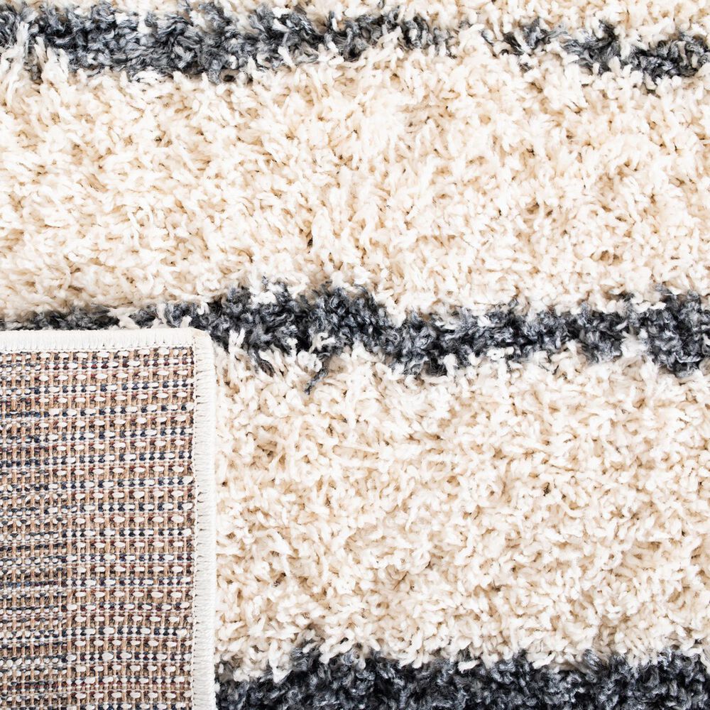 Safavieh Venus Shag VNS603B 5&#39;3&quot; Square Ivory and Dark Grey Area Rug, , large