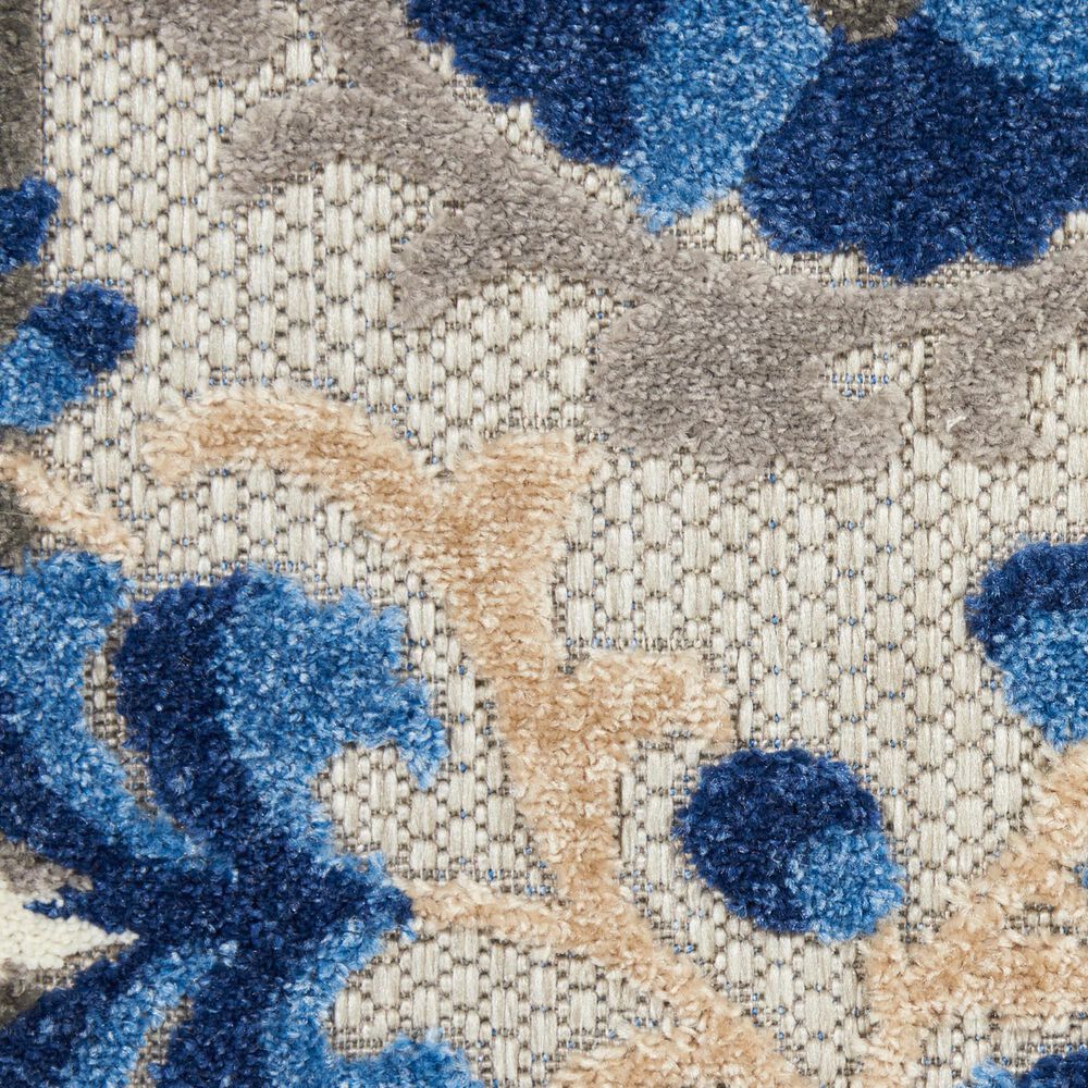Nourison Aloha ALH17 Natural and Blue 9' x 12' Indoor/Outdoor Area Rug, , large