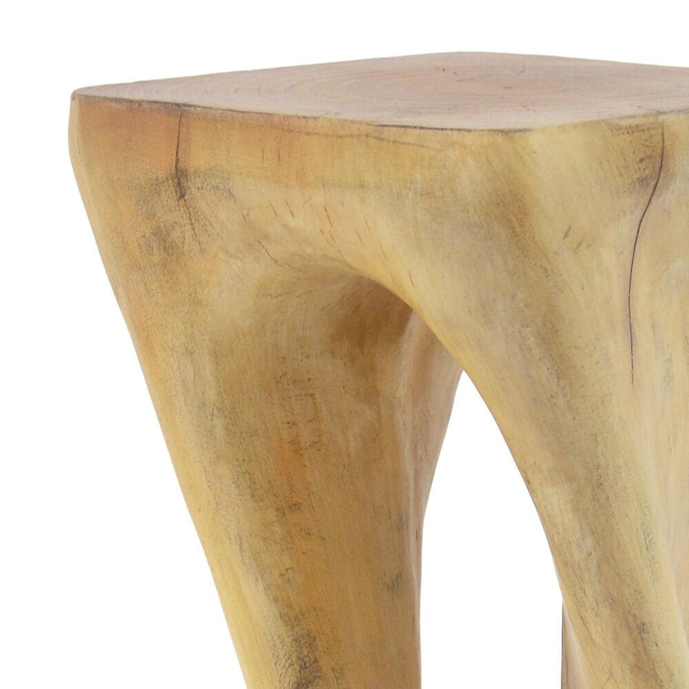 Hearth and Haven Outdoor End Table with Twist Design in Natural, , large