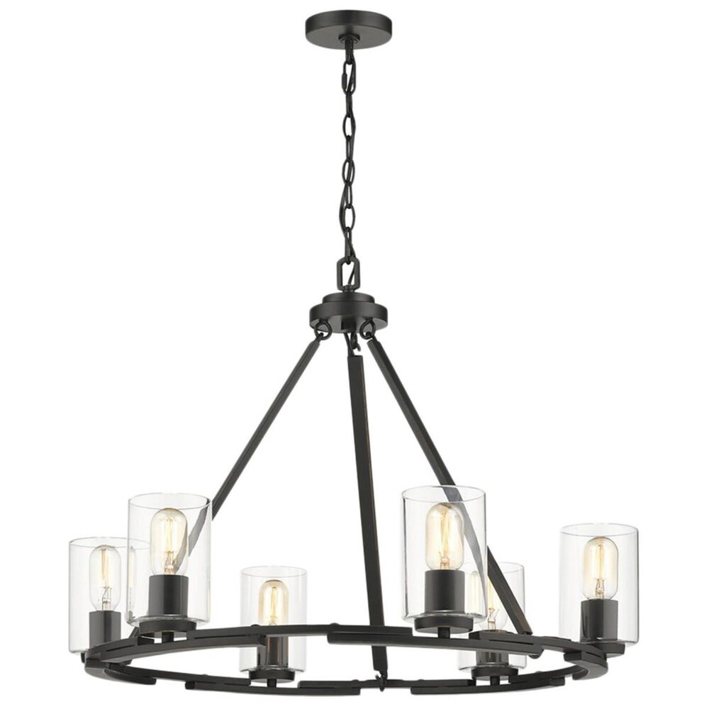 Golden Lighting Monroe 6-Light Chandelier in Black with Clear Glass, , large