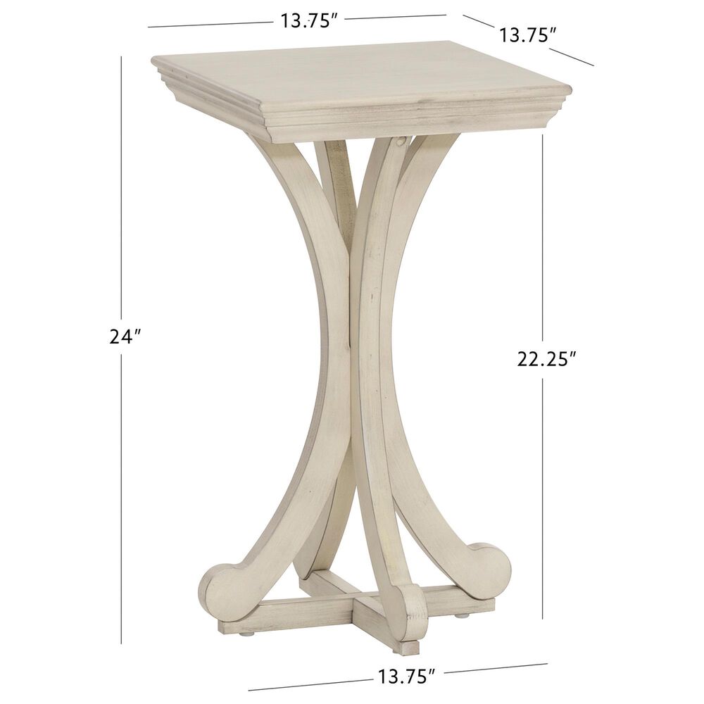 Linden Boulevard Dylan Sculptural Pedestal End Table in White, , large