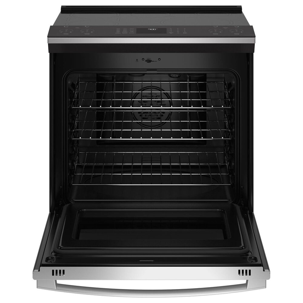 GE Profile 5.3 Cu. Ft. Smart Induction Electric Range and 2.1 Cu. Ft. Over-the-Range Sensor Microwave Oven in Fingerprint Resistant Stainless Steel, , large