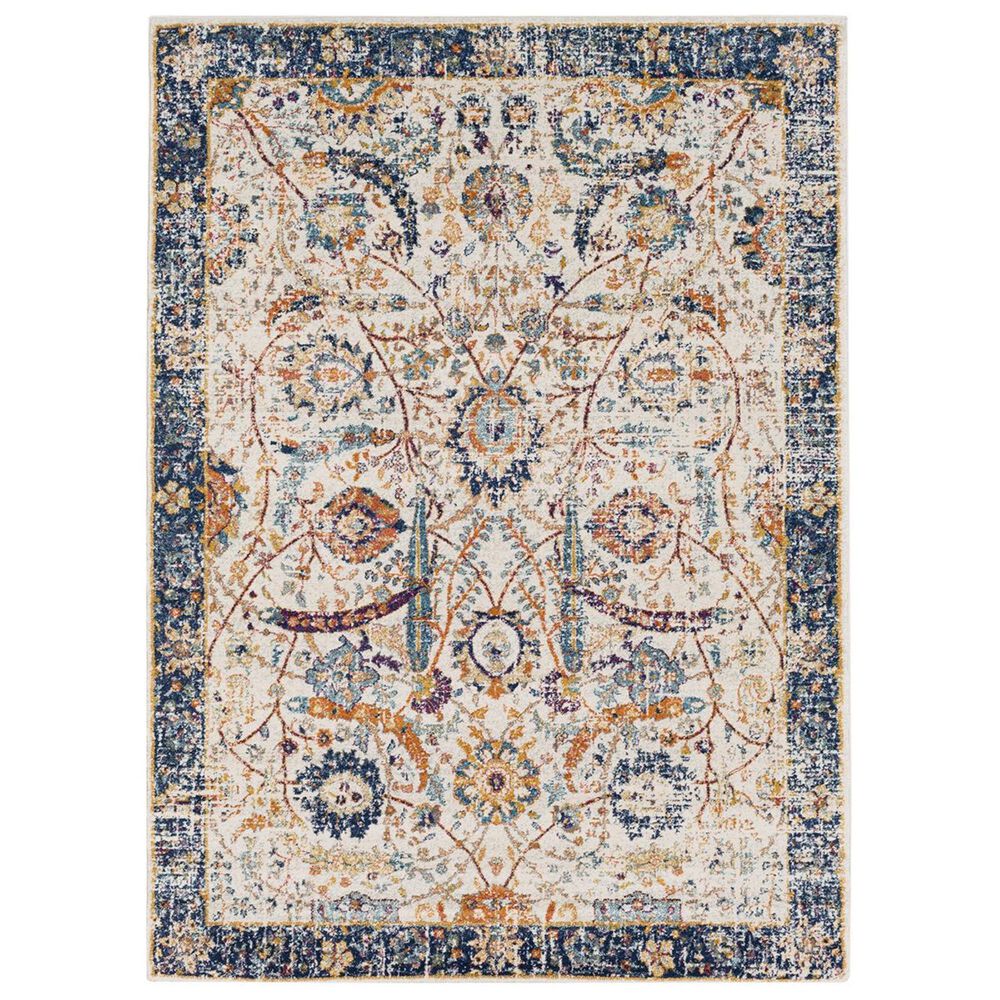 Surya Harput HAP-1014 3"10" x 5"7" Blue, Orange and Saffron Area Rug, , large