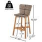 Hearth and Haven Lymington Outdoor Wicker Barstool with Teak Frame in Light Brown (Set of 2), , large
