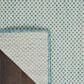 Nourison Courtyard Ivory and Aqua 8" x 10" Indoor/Outdoor Area Rug, , large