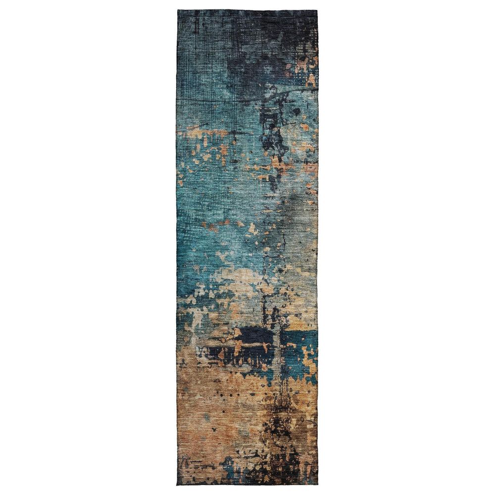 Dalyn Rug Company Nouveau NV14 2"3" x 7"6" Teal Indoor/Outdoor Runner, , large