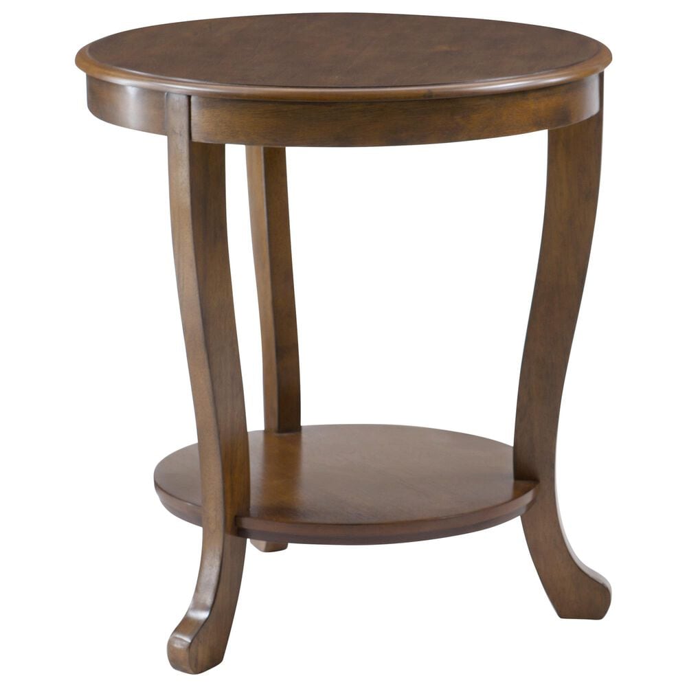 Linon Home Decor Aubert Round Side Table in Hazelnut, , large