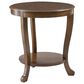 Linon Home Decor Aubert Round Side Table in Hazelnut, , large