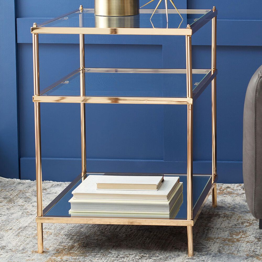 Safavieh Noelia Accent Table in Polished Gold, , large