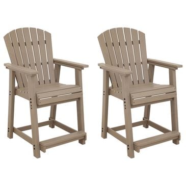 Ashley Seacliff Beach Barstool in Medium Brown (Set of 2), , large