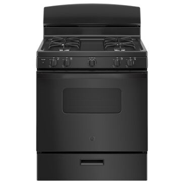 GE Appliances 30" Freestanding Front Control Gas Range in Black, , large