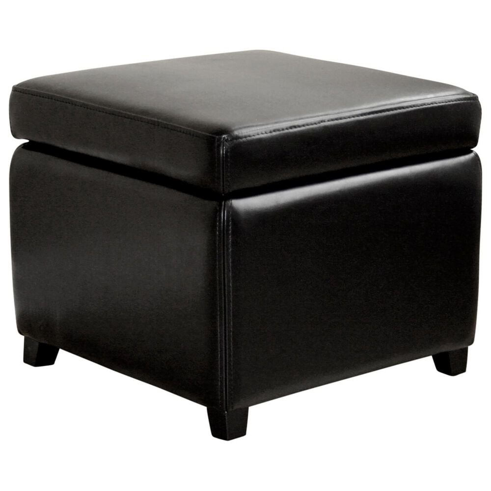Baxton Studio Small Cube Storage Ottoman in Black, , large