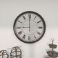 Maple and Jade 30" Decorative Wall Clock in Matte Black and White, , large