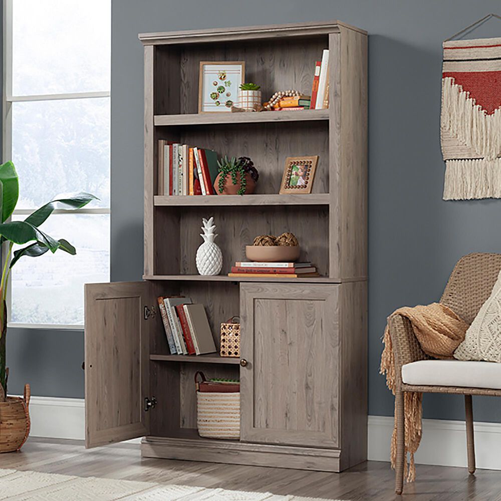 Sauder Select 5-Shelf Bookcase with Door in Laurel Oak, , large