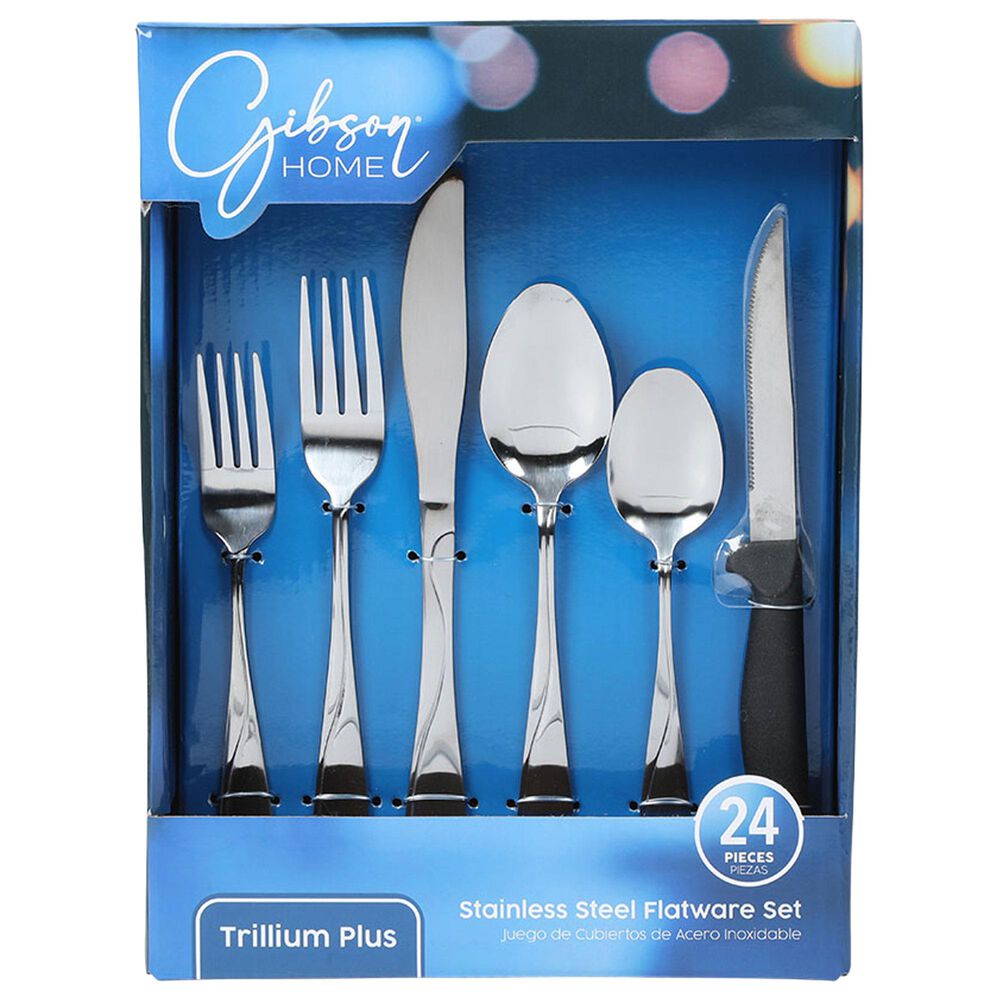 Gibson Home Trillium Plus 24-Piece Flatware Set in Stainless Steel, , large