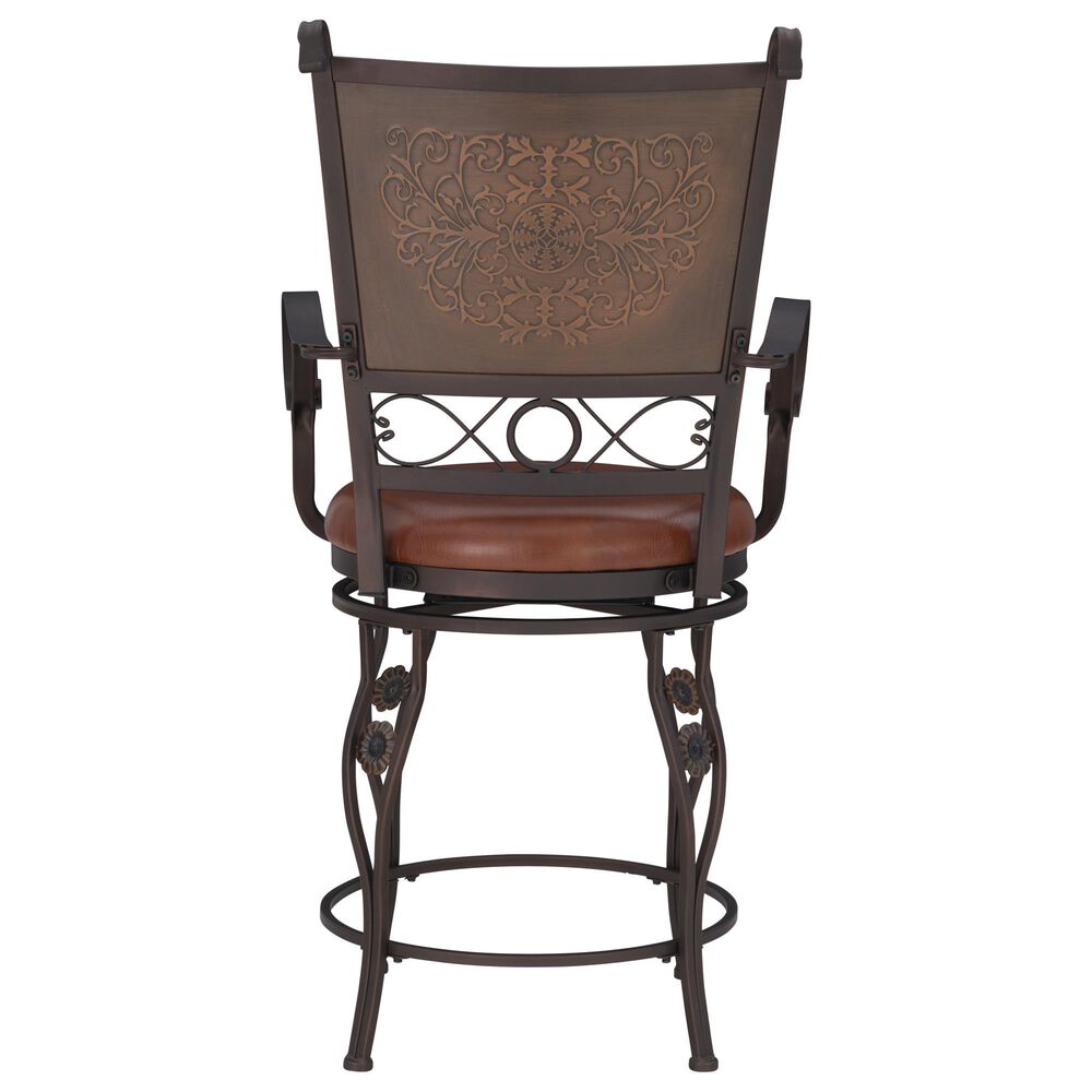 Linon Home Decor Beatrix Swivel Counter Stool in Bronze, , large