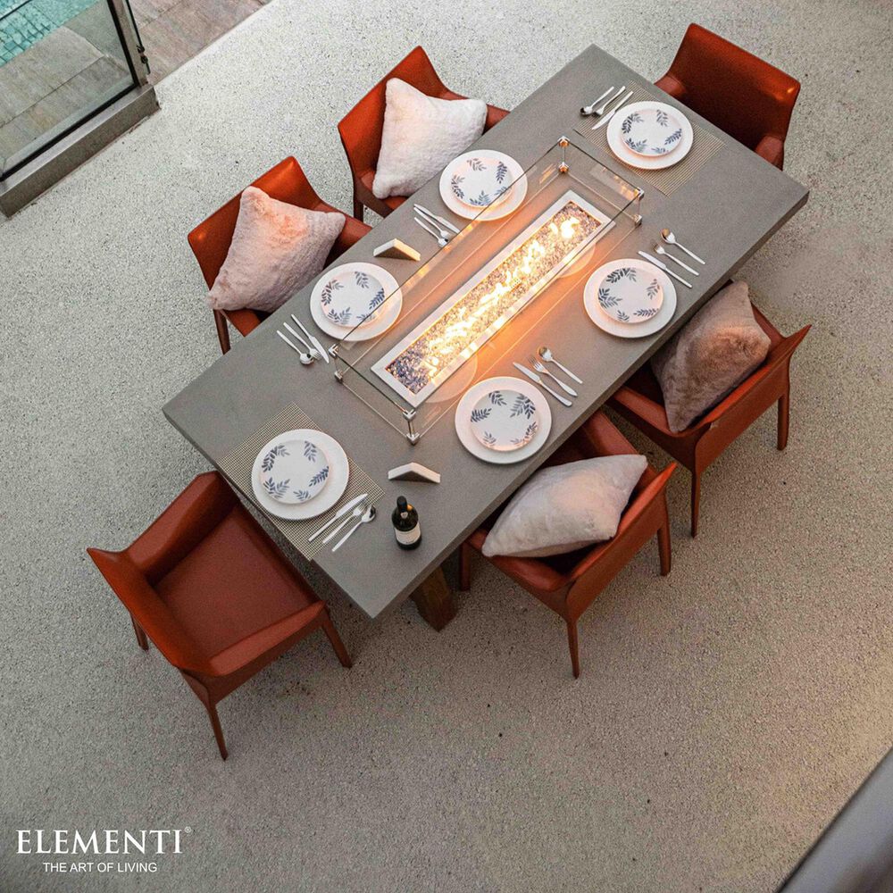Elementi Fire Sonoma Rectangle Natural Gas Dining Fire Table in Gray and Natural, , large