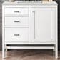 James Martin Vanities Addison 36" Single Bathroom Vanity in Glossy White with 3 cm Eternal Jasmine Pearl Quartz Top and Rectangular Sink, , large