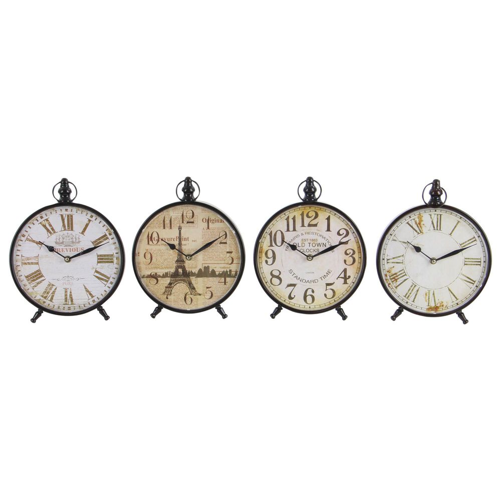 Maple and Jade Vintage Table Clock in Black (Set of 4), , large