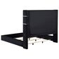 Coaster Tisdall Eastern King Upholstered Fireplace Bed in Black, , large