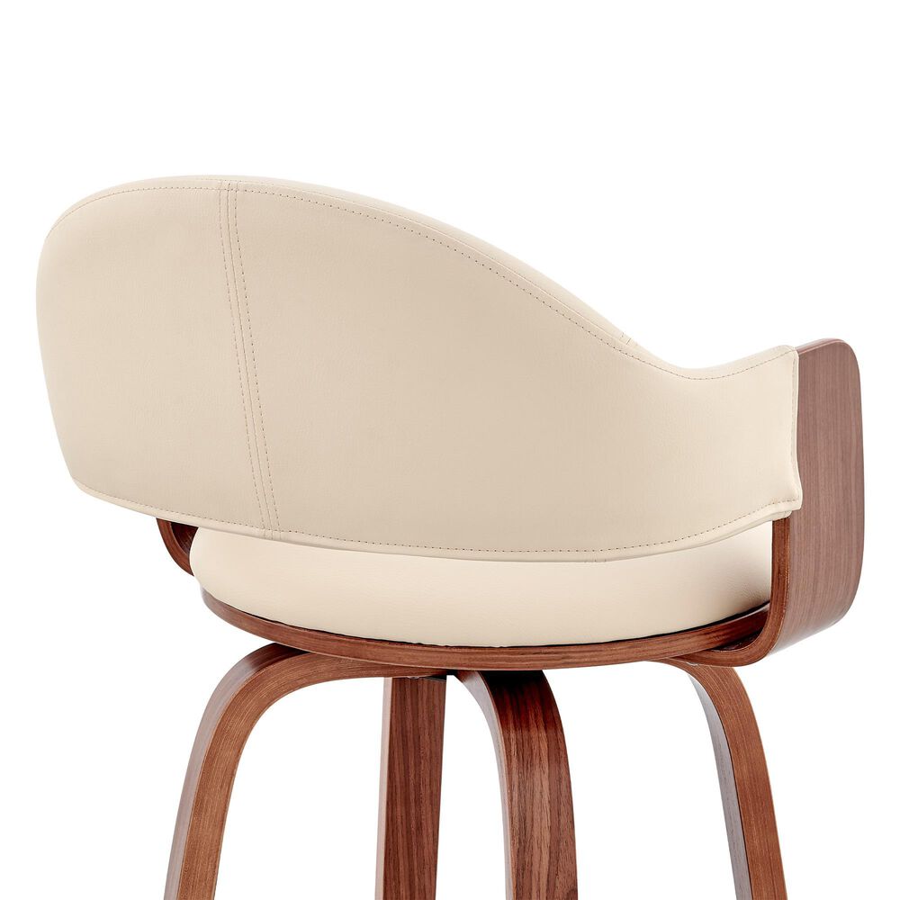 Blue River Daxton 30&quot; Swivel Barstool in Cream and Walnut, , large