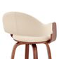 Blue River Daxton 30" Swivel Barstool in Cream and Walnut, , large