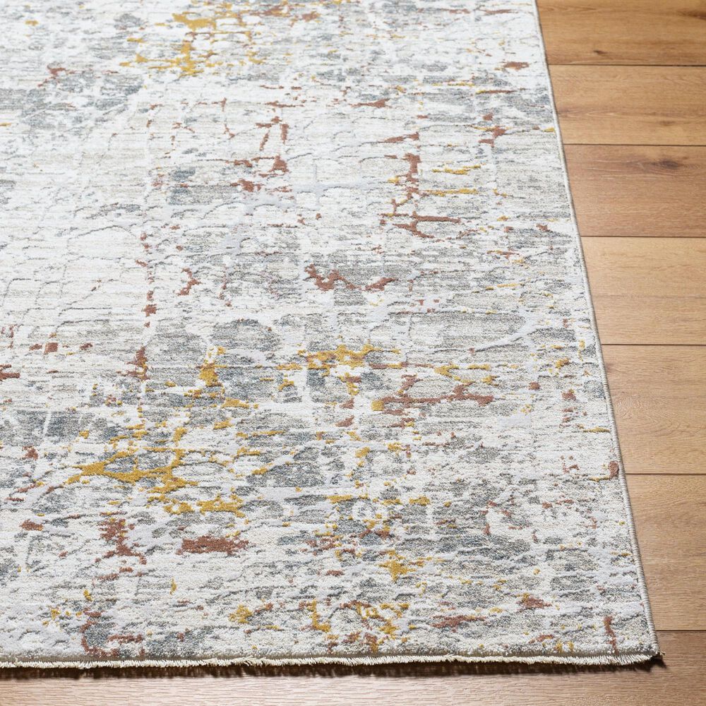 Surya Dresden White, Gray, Medium Gray, Light Slate, Mustard and Rust 2' x 2'11" Area Rug, , large