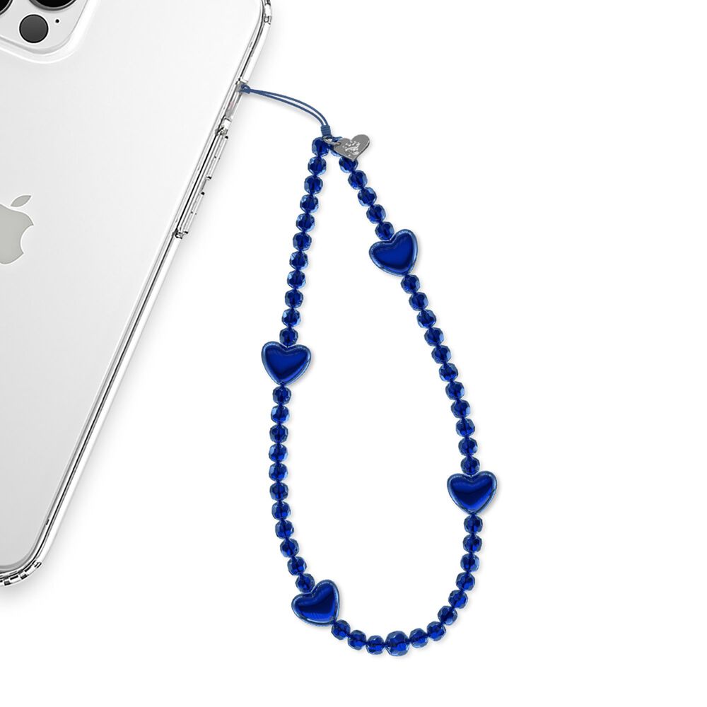 Velvet Caviar Phone Charm in Clear Blue Heart, , large