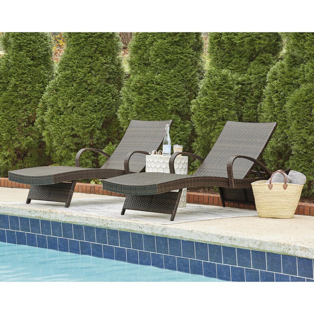 Ashley Kantana Patio Chaise Lounge in Brown &#40;Set of 2&#41;, , large