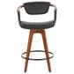 Lumisource Oracle Swivel Counter Stool with Black Cushion in Walnut and Black, , large