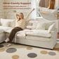 HOMLUX 107.87" Ultra-Comfort Chenille Sectional Sofa Set in White, , large