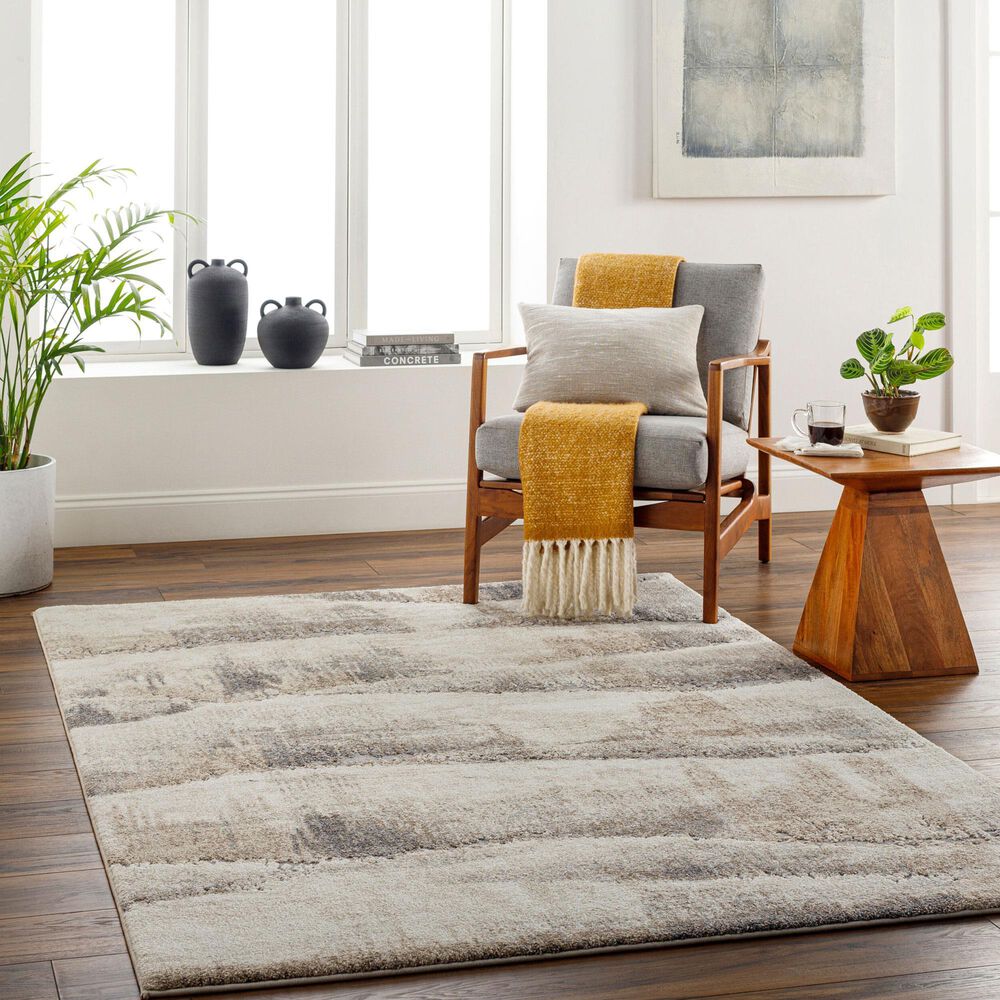 Surya Tuscany Ivory, Beige, Gray, Olive and Charcoal 7&#39;10&quot; Square Area Rug, , large