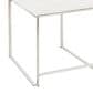 Lumisource Fuji Side Chair with White Faux Leather Cushion in Brushed Stainless Steel (Set of 2), , large