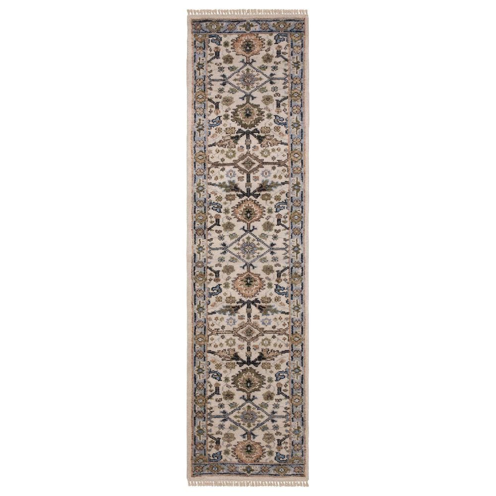 Oriental Weavers Majorca Ivory and Blue 2"6" x 10" Runner, , large