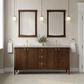 James Martin Kinnsden 72" Double Bathroom Vanity in Sable Oak with 3 cm Victorian Silver Silestone Top and Rectangular Sinks, , large