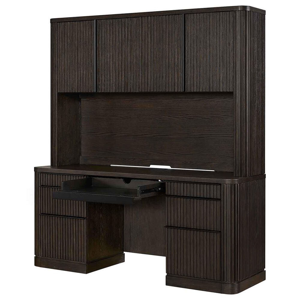 Wycliff Bay Tulane Office Credenza with Hutch in Dark Chocolate, , large