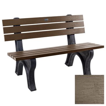 Highwood USA Aurora 4" Patio Park Bench in Woodland Brown, , large