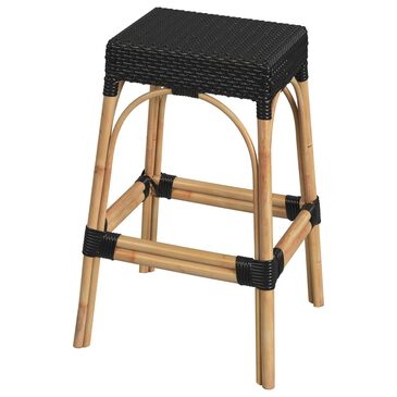 Butler Robias 30" Barstool in Black and Natural, , large