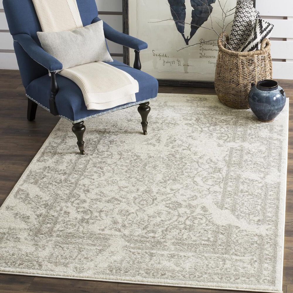 Safavieh Adirondack ADR101B-4 4" x 6" Ivory/Silver Area Rug, , large